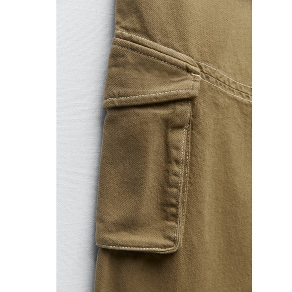 NWT Zara high waisted wide leg cargo pants - Picture 6 of 7